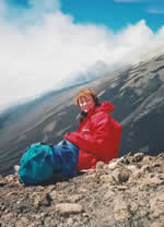 What no beard? Looking relieved after my mad dash , Etna still steaming in the background